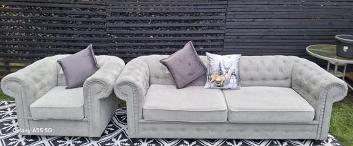 Buy & Sell Wednesfield Wolverhampton - Photos for Grey Chesterfield Sofas..3+1