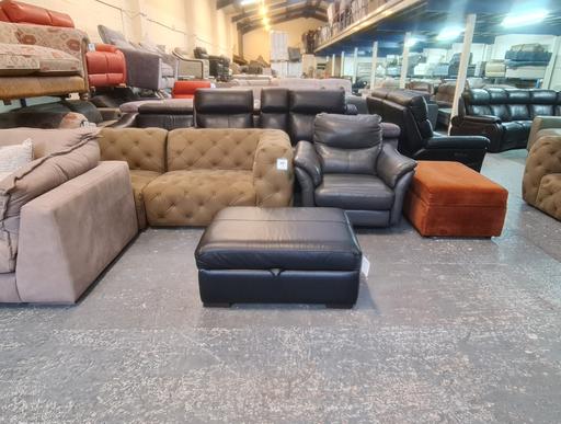 Buy & Sell Pentre Flintshire - Wales - Photos for Linara black leather storage footstool