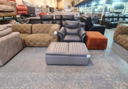 Buy & Sell Pentre Flintshire - Wales - Photos for Laurence grey leather storage footstool