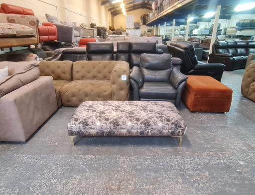 Buy & Sell Pentre Flintshire - Wales - Photos for Rococo metallic finish fabric footstool