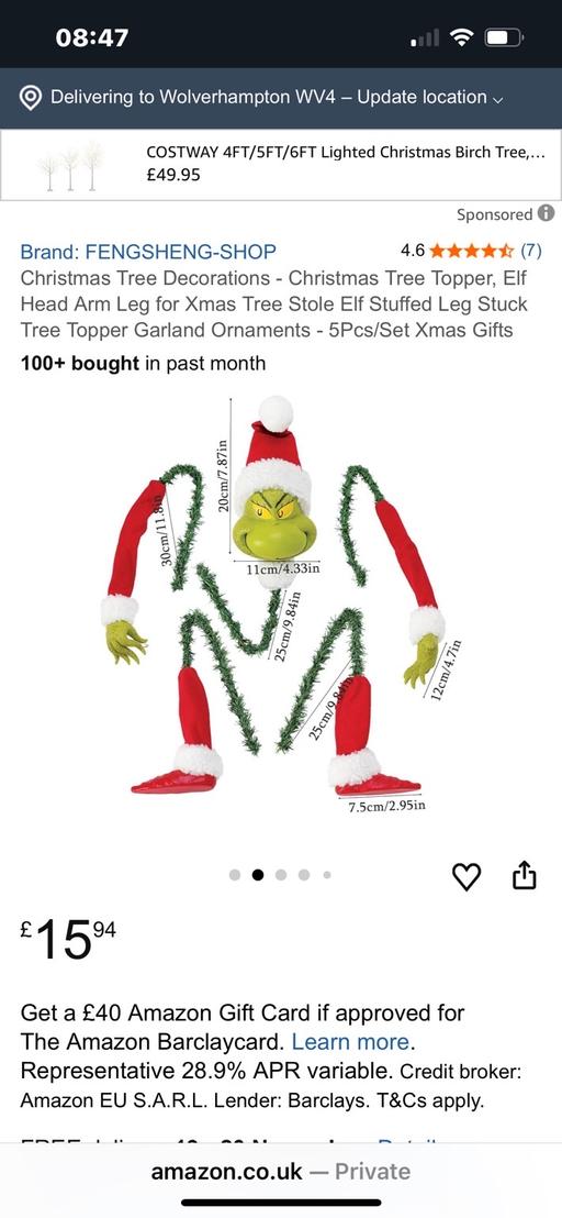 Buy & Sell Wednesfield Wolverhampton - Photos for New grinch Christmas tree decorations