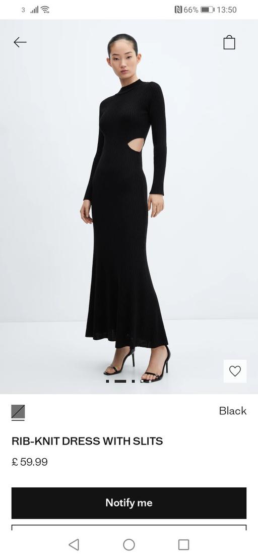 Buy & Sell Heath Town Wolverhampton - Photos for New Mango Lady's Small Black knit dress