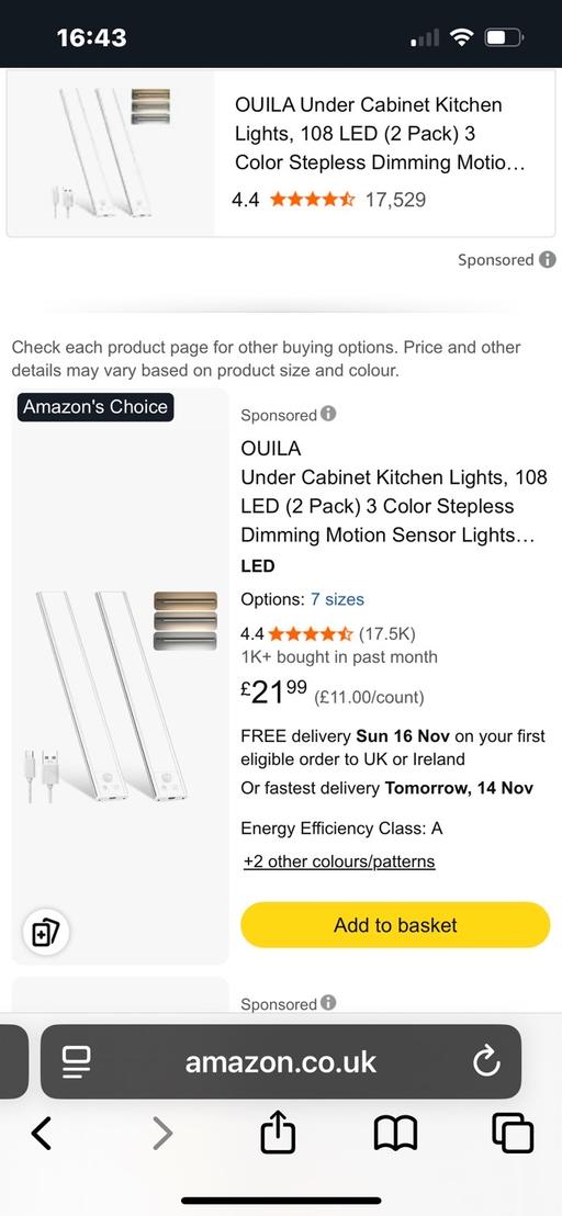 Buy & Sell Wednesfield Wolverhampton - Photos for Two new under counter sensor lights