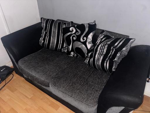 Buy & Sell Denmark Hill South East London - Photos for Grey and black 2 seater sofa