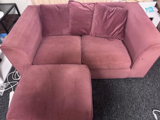 Buy & Sell Hampton Hill Richmond upon Thames - Photos for Red 2 seater sofa and foot stool