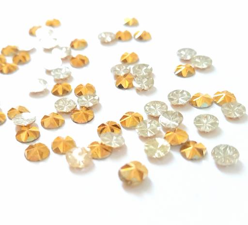 Classes Abbotts Barton Winchester - Photos for 5mm Wavy Gold Crystal Gems (x38) Rhinestones