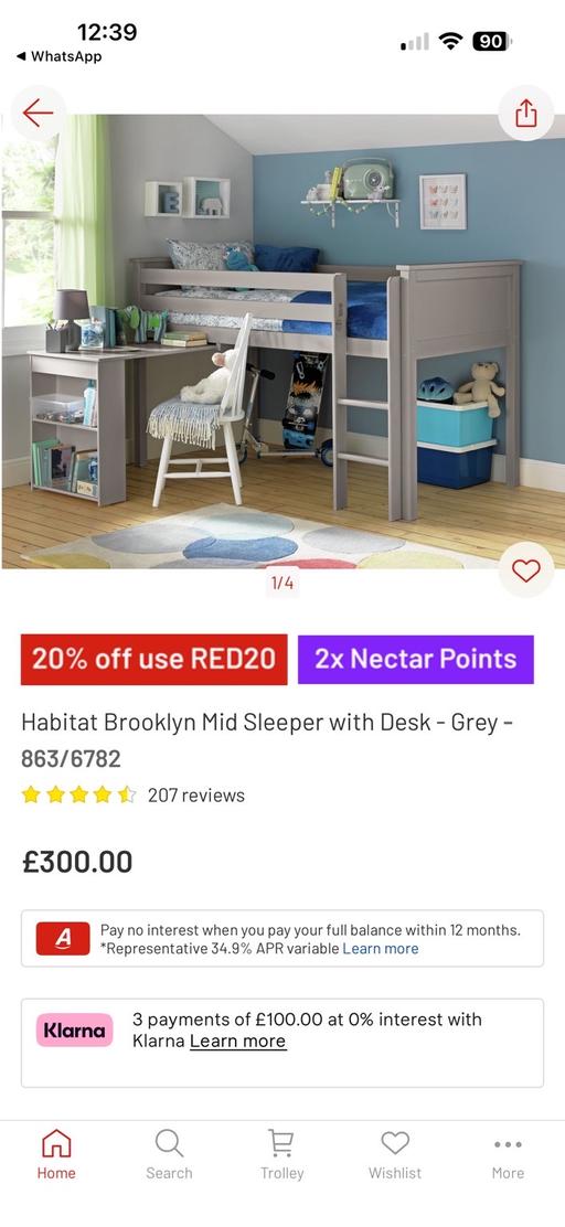 Buy & Sell Sheldon Birmingham - Photos for Mid sleeper with open space under and desk