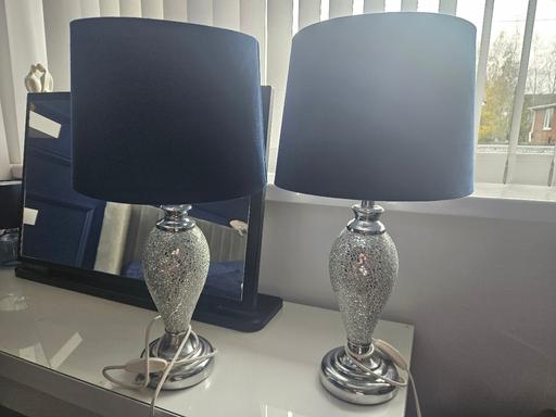 Buy & Sell Kingswinford Dudley - Photos for 2 x navy & silver lamps