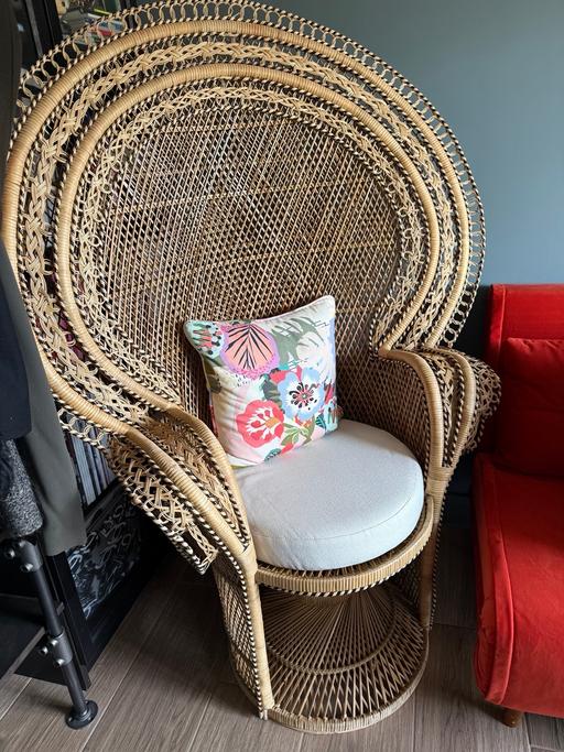 Buy & Sell East Finchley North London - Photos for Peacock chair in natural rattan