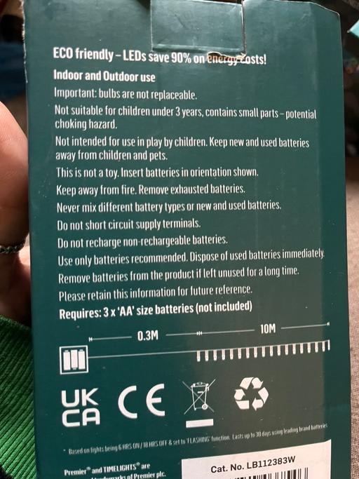 Buy & Sell Wednesfield Wolverhampton - Photos for New battery 10m lights indoor outdoor