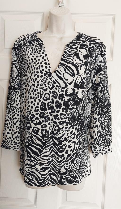Buy & Sell Dafen Industrial Estate Carmarthenshire - Wales - Photos for Black and white animal print blouse 16