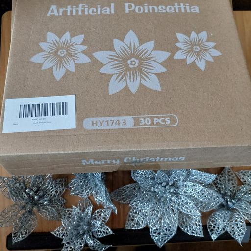 Buy & Sell Ocker Hill Sandwell - Photos for christmas sliver artificial poinsettia flower