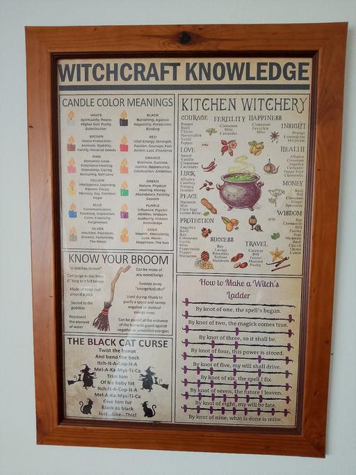 Buy & Sell Rhyl Denbighshire - Wales - Photos for Framed Witchcraft Knowledge Poster