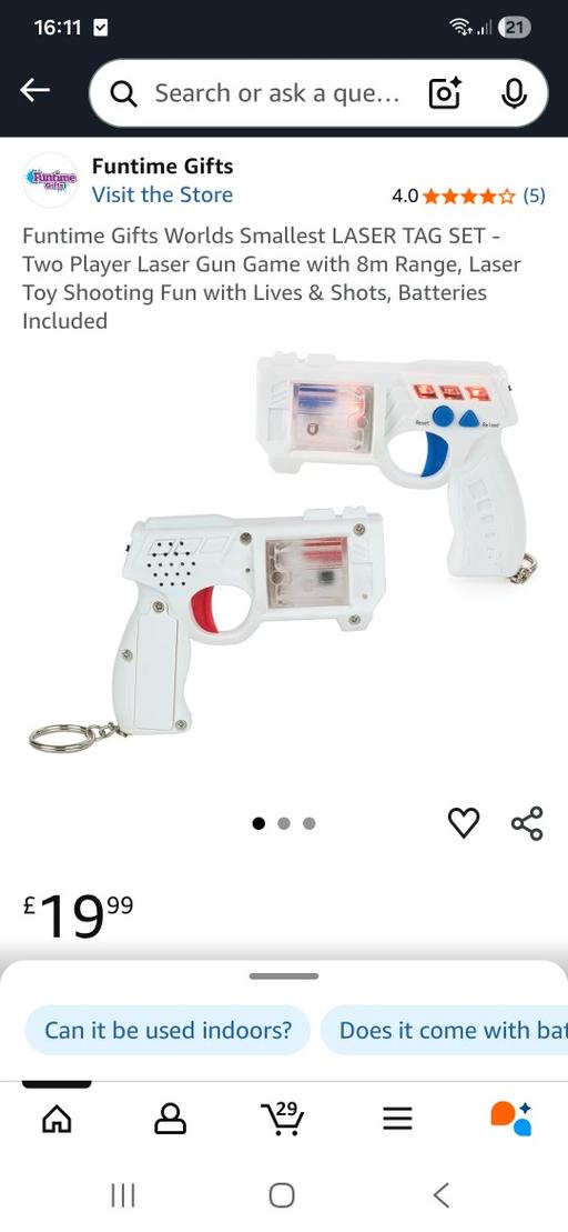 Buy & Sell Hoyland Barnsley - Photos for Funtime Gifts Worlds Smallest LASER TAG SET -