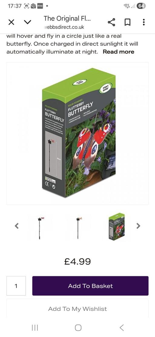 Buy & Sell St Mary Cray South East London - Photos for Solar Powered fluttering butterfly. Brand New