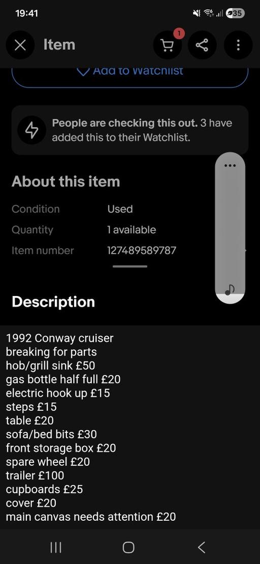 Buy & Sell Aggborough Wyre Forest - Photos for Conway cruiser