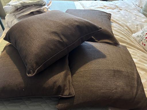 Buy & Sell Bartley Green Birmingham - Photos for Four chocolate feather lined cushions