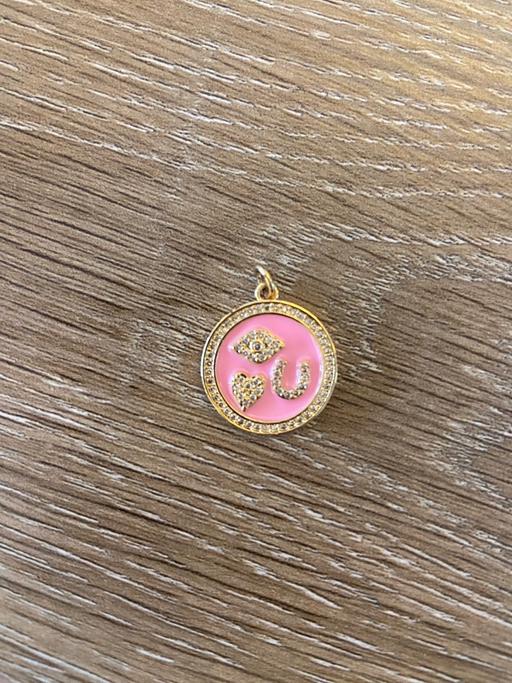 Buy & Sell Wandsworth South West London - Photos for Pink enamel ‘I love you’ charm. Gold and pink