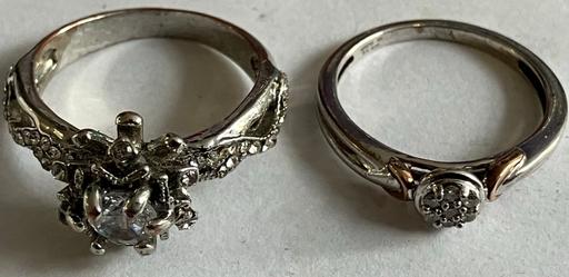 Buy & Sell Yeovil Somerset - Photos for 9ct gold diamond ring & silver plate cz ring