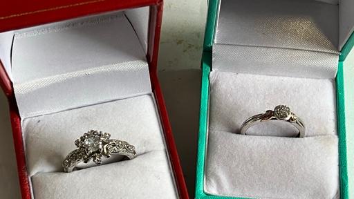 Buy & Sell Yeovil Somerset - Photos for 2xRings 9ct gold & diamonds & silver plate CZ