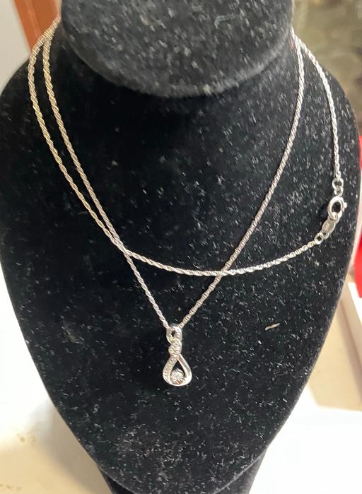 Buy & Sell Yeovil Somerset - Photos for Sterling Silver Diamond Droplet Necklace 925