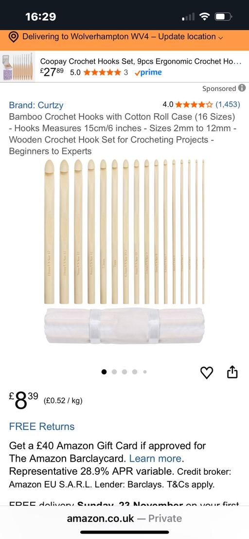 Buy & Sell Wednesfield Wolverhampton - Photos for 16 new crochet hook bamboo