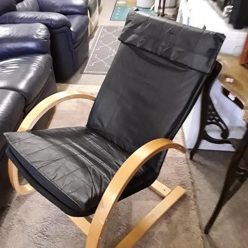Buy & Sell Saint Pauls Trading Estate Tameside - Photos for Black faux leather rocking chair