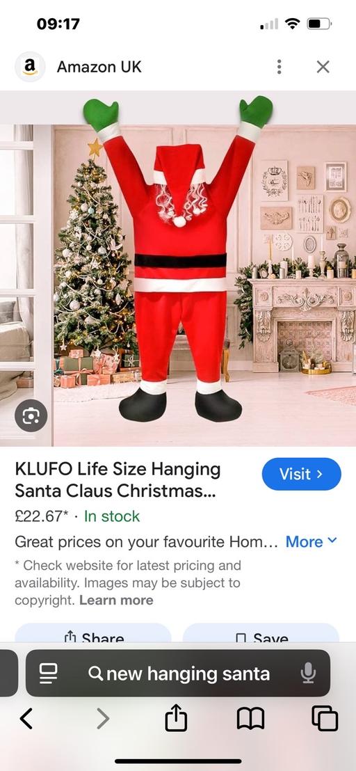 Buy & Sell Wednesfield Wolverhampton - Photos for New full size hanging Santa decoration