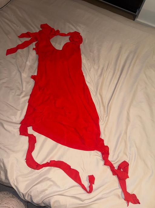 Buy & Sell South Hornchurch East London - Photos for Red asymmetrical frill dress with rose detail