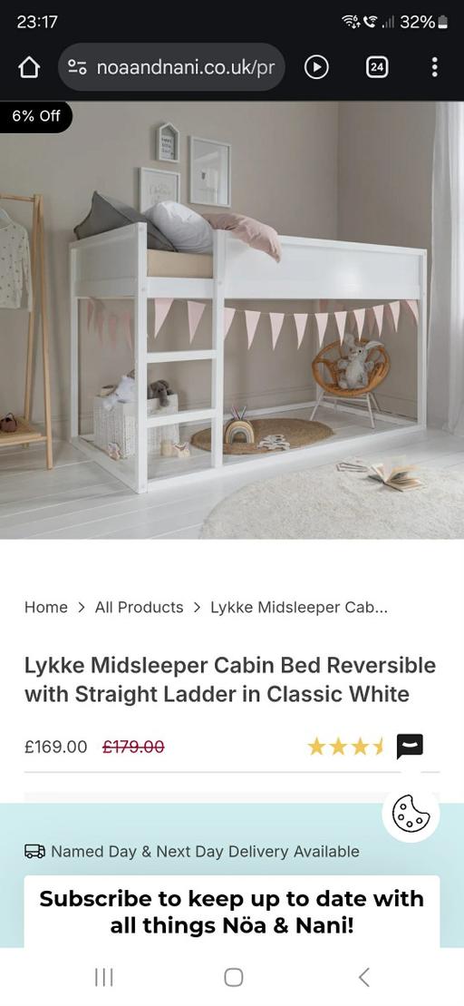 Buy & Sell Quinton Birmingham - Photos for Lykke Midsleeper Cabin Bed Reversible with St