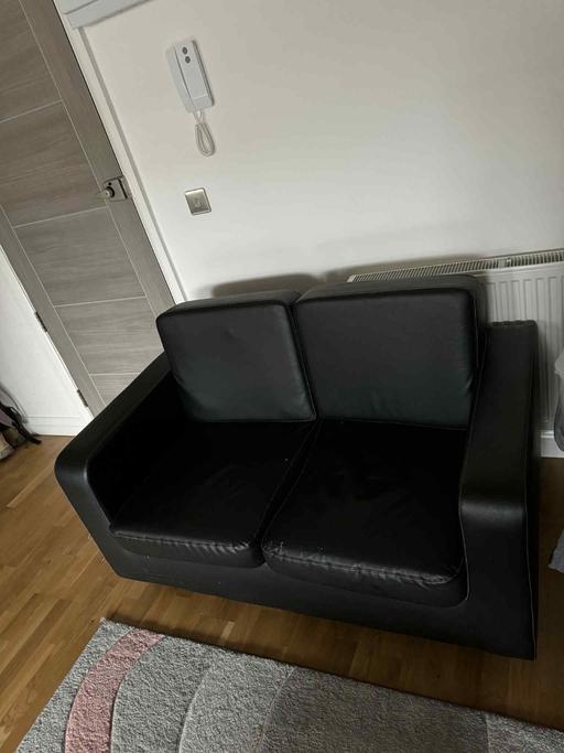 Buy & Sell Waltham Forest East London - Photos for Black leather sofa