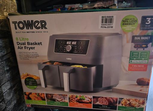 Buy & Sell Scunthorpe North Lincolnshire - Photos for Tower T17181 Vortx Dual Basket 8L Air Fryer -