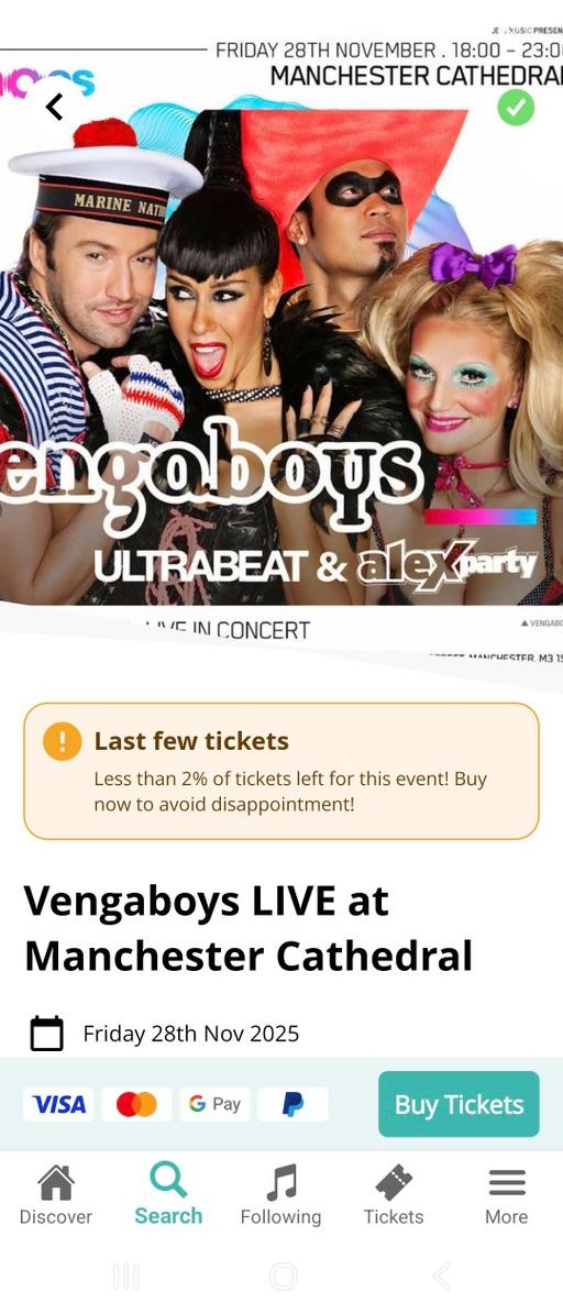 Buy & Sell Page Moss Knowsley - Photos for 2 vengaboys tickets for sale