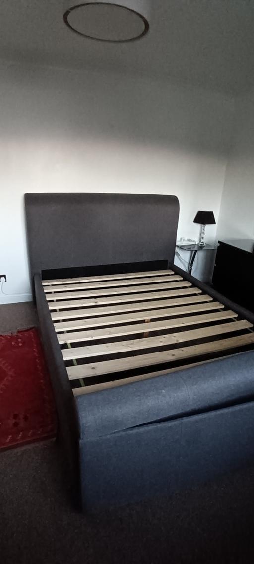 Buy & Sell Hounslow West London - Photos for King Size Grey Upholstered Bed Frame With St