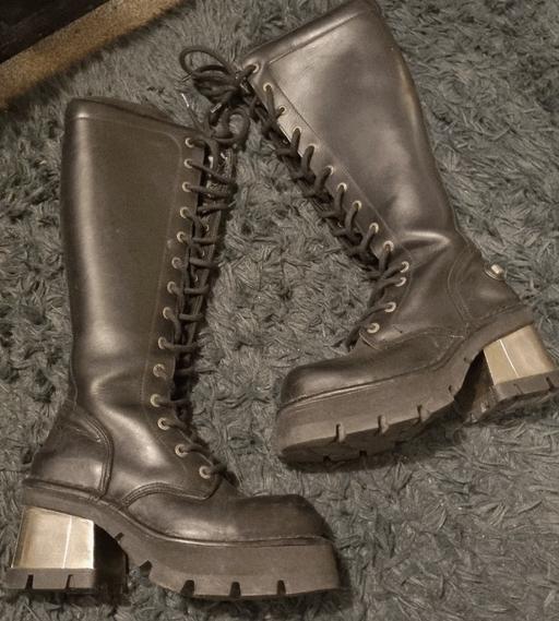Buy & Sell Clayton West Kirklees - Photos for Black New Rock Boots with Metal Heel - Size 5