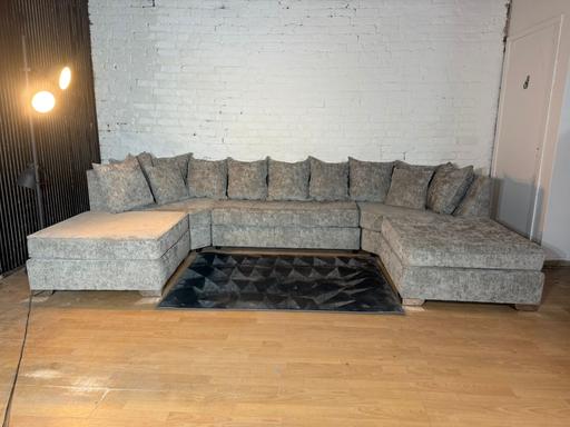 Buy & Sell Irlams O`Th`Height Salford - Photos for Large Bishop U-Shape Sofa STONE/GREY FABRIC