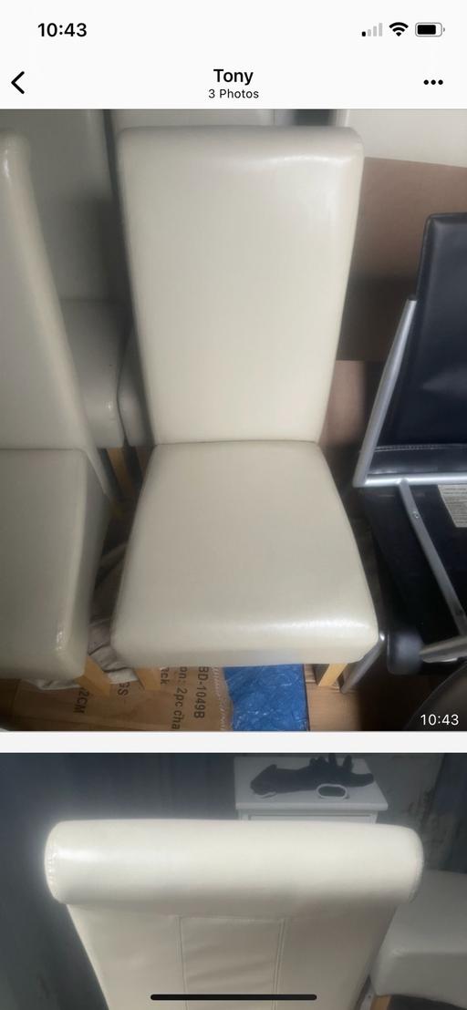 Buy & Sell Saint Peters Thanet - Photos for 8 Cream Real Leather dining chairs