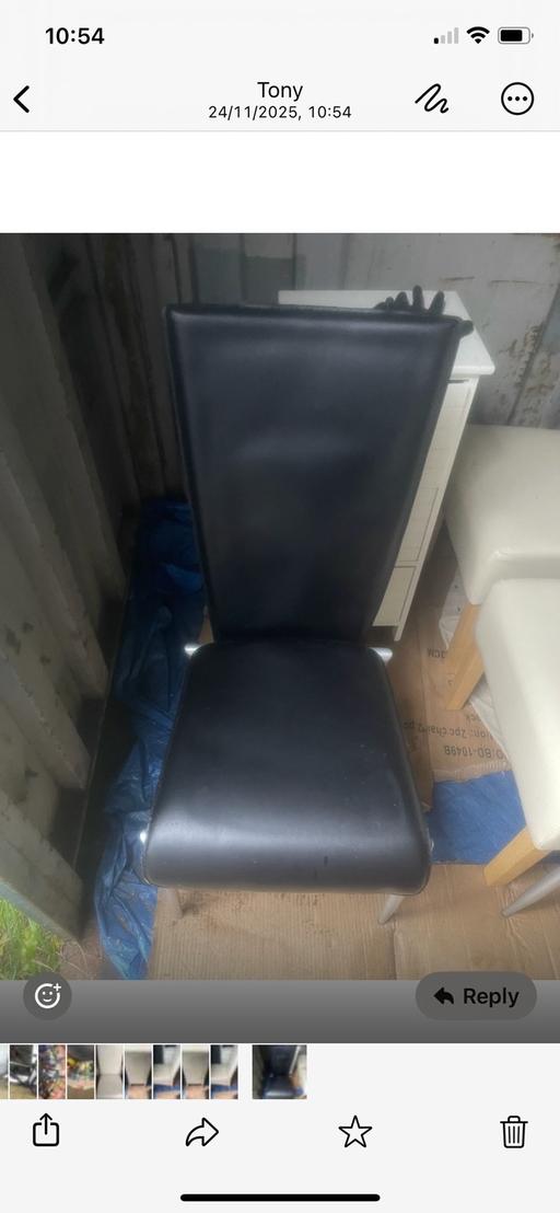 Buy & Sell Saint Peters Thanet - Photos for 4 Dark brown leather dining chairs