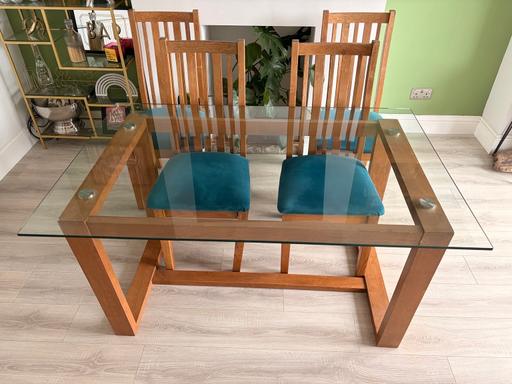 Buy & Sell Saint Julians Newport - Wales - Photos for Wood & Glass Dining Table & 4 Chairs
