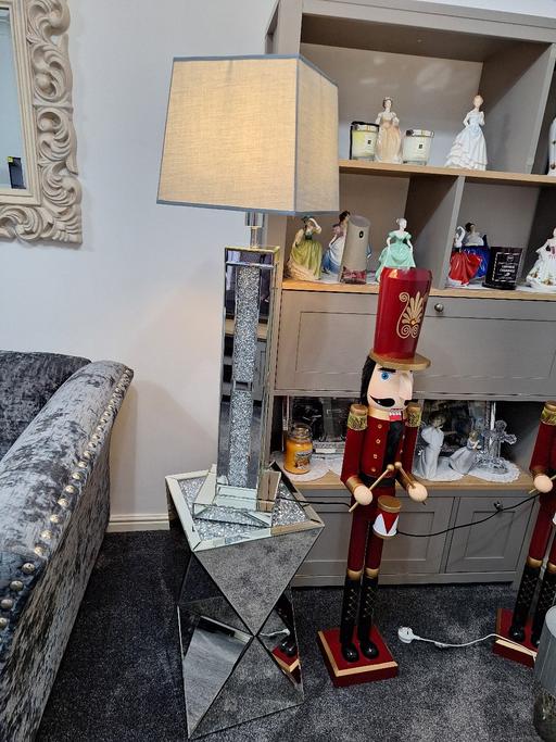 Buy & Sell Lower Wortley Leeds - images_alt_text mirrored crushed lamp and stand