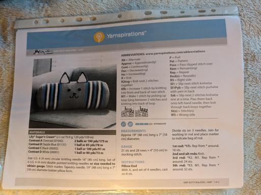Classes Telford Telford and Wrekin - Photos for AS. NEW KITTY BOLSTER CUSHION KNITTING PATTER