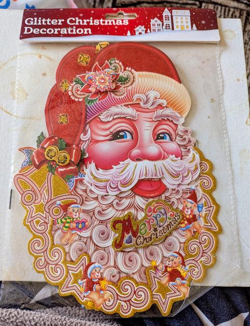 Buy & Sell Georgetown Blaenau Gwent - Photos for 🎄 Christmas glittered 2D Santa clause face h