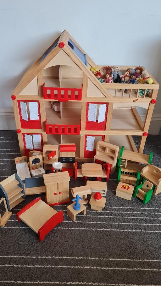 Buy & Sell Essington Wolverhampton - Photos for Wooden house with dolls & accessories