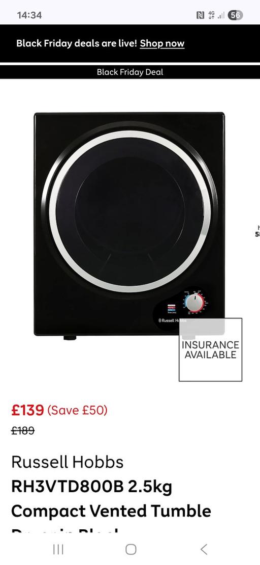 Buy & Sell Wandsworth South West London - Photos for russell hobbs tumble dryer