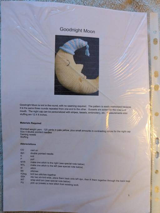 training Eyton Telford and Wrekin - Photos for BOUGHT UNUSED GOODNIGHT MOON KNITTING PATTERN