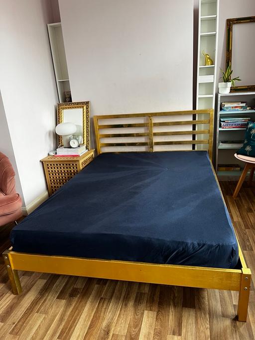 Buy & Sell Walthamstow East London - Photos for Double Bed Frame (200×140) + FREE Mattress