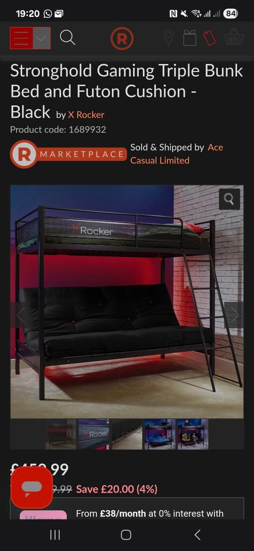 Buy & Sell Woodsetton Dudley - Photos for x rocker triple bunk bed with futon cushion