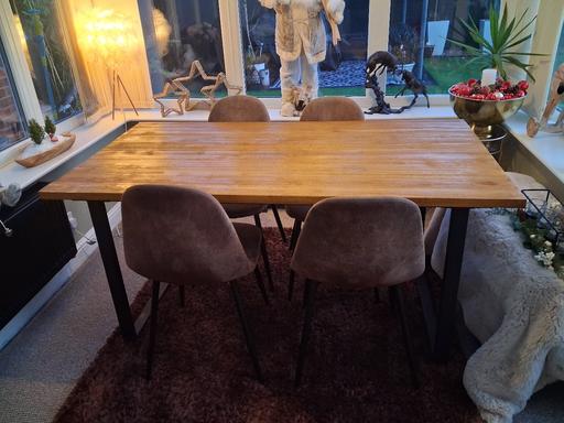 Buy & Sell Netherstowe Lichfield - Photos for Industrial Style Solid Oak Dining Table