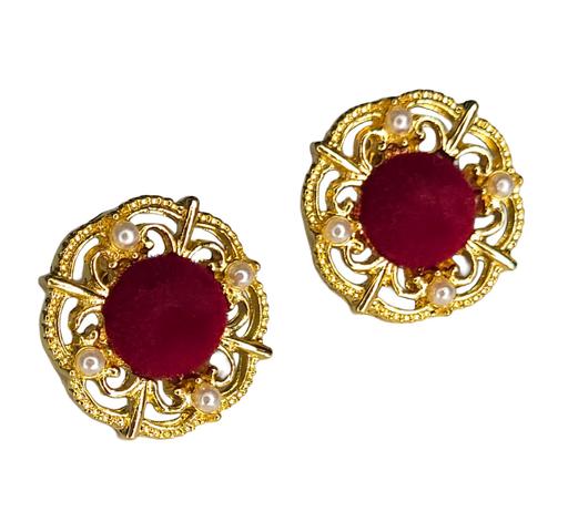 Buy & Sell - Photos for Beautiful red velvet silver Needle Pearl Eari