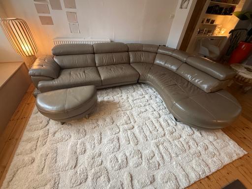 Buy & Sell Balham South West London - Photos for Taupe leather corner sofa (superb condition)